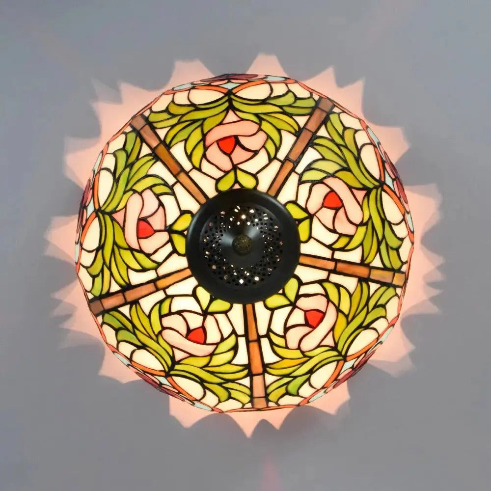 16inch Stained Glass Peach Lampshade Tiffany Ceiling Lamps Classical Tiffany Lamp