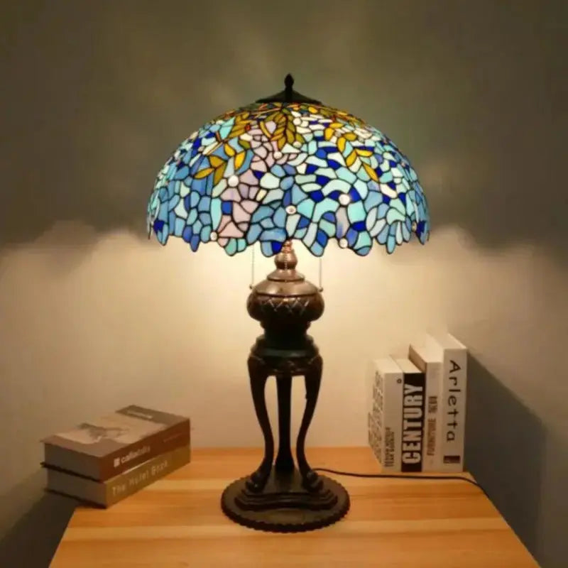 20inch Luxury Tiffany Wisteria Lamp Stained Glass Floral Lampshade Desk Lamps Classical Tiffany Lamp