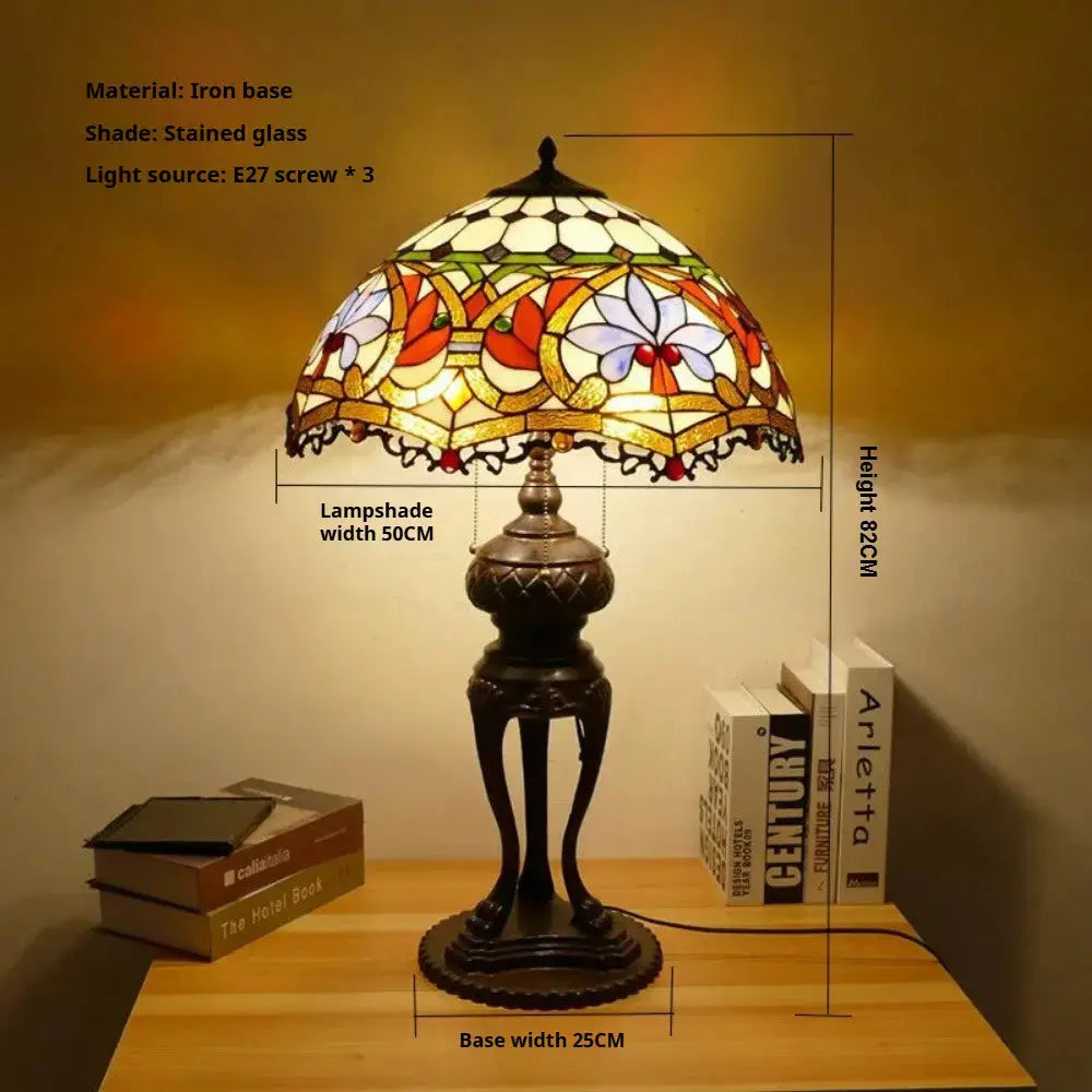 20inch Dragon Tail Baroque Lampshade Vintage Tiffany Bedside Table Lamps Classical Tiffany Lamp