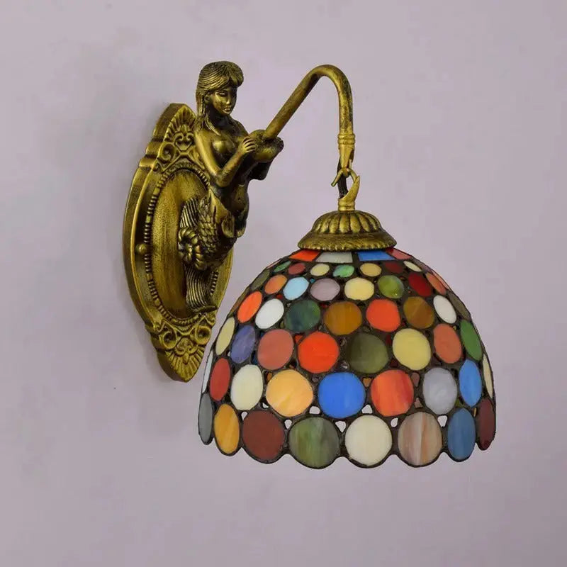 8inch Small Stained Glass Bohemia Spot Lampshade Tiffany Style Outdoor Wall Lights Classical Tiffany Lamp