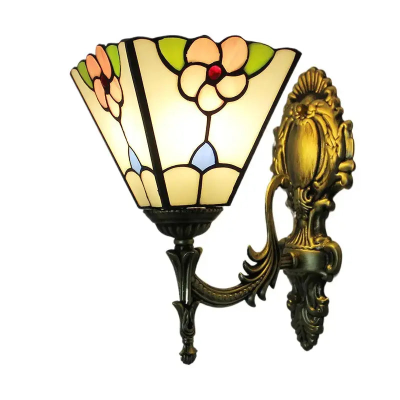 8inch Square Tiffany Lamp Stained Glass Rose Lampshade Wall Sconce Lamp Classical Tiffany Lamp