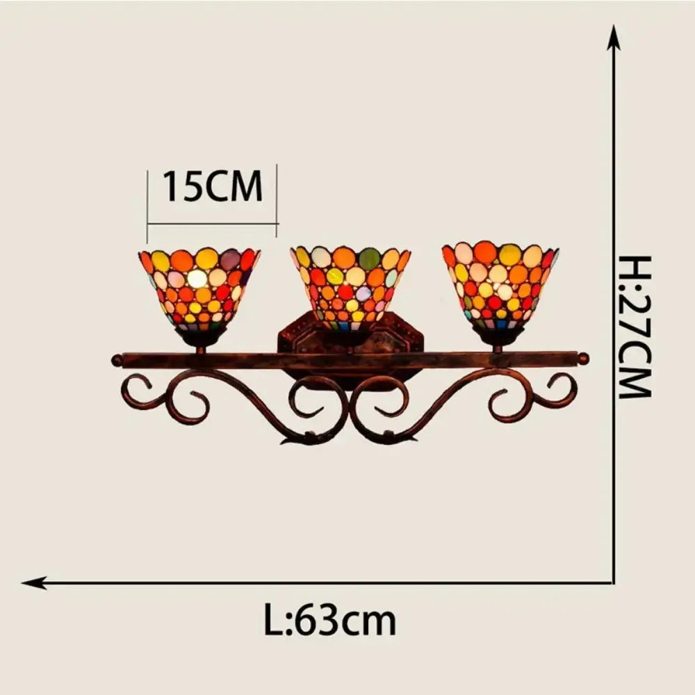 Classical Stained Glass Bohemia 3 Light Wall Sconce Tiffany Wall Lamp Classical Tiffany Lamp
