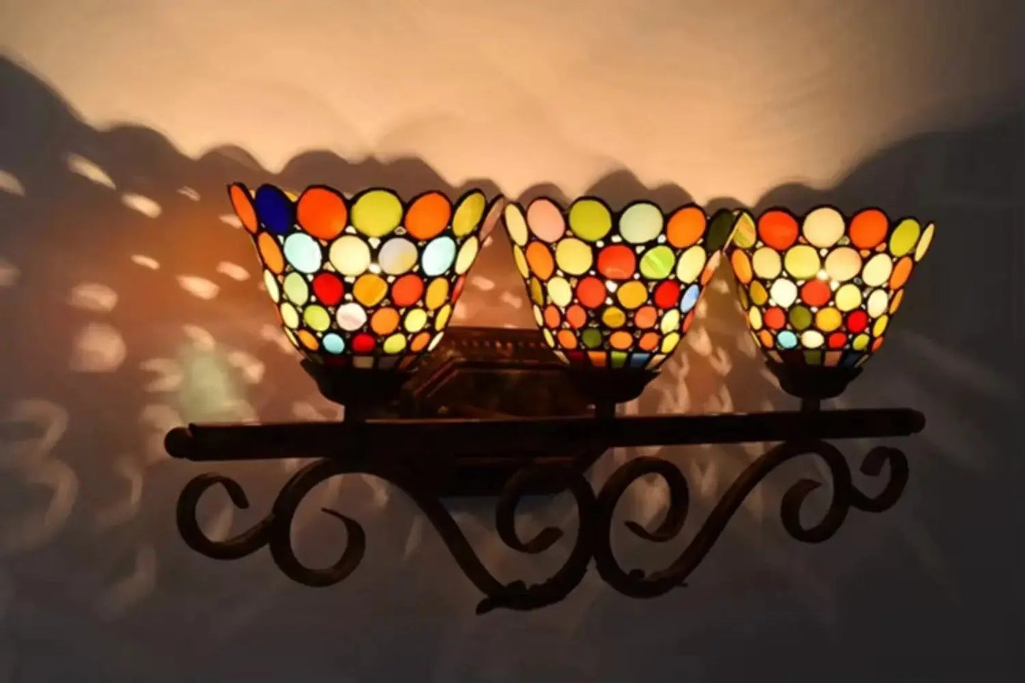 Classical Stained Glass Bohemia 3 Light Wall Sconce Tiffany Wall Lamp Classical Tiffany Lamp