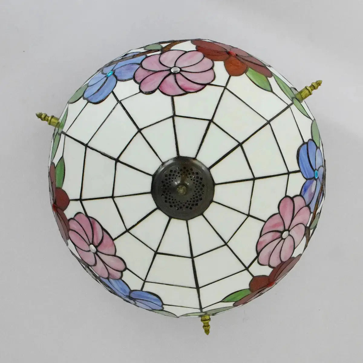Dia55cm Stained Glass Morning Glory Lampshade Large Tiffany Ceiling Lamp Classical Tiffany Lamp