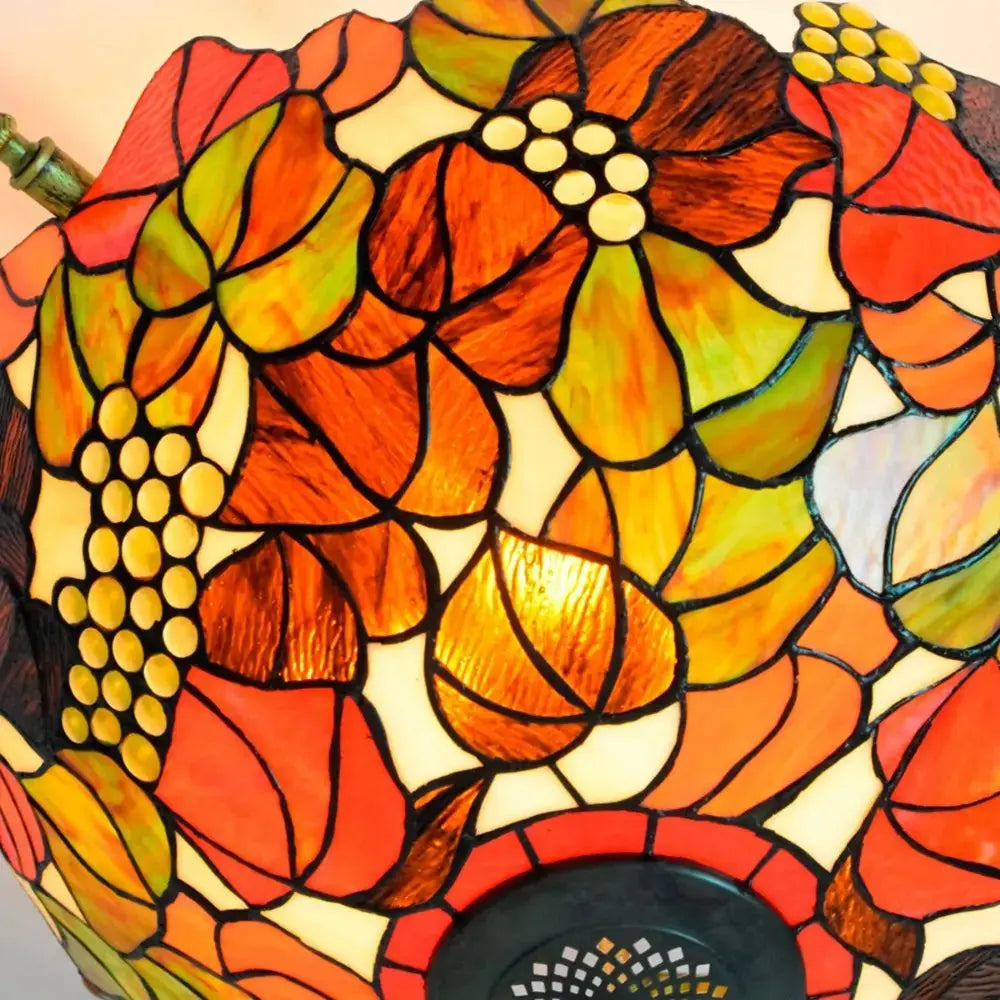 Dia55cm Stained Glass Grape Floral Lampshade Large Tiffany Style Ceiling Lamp Classical Tiffany Lamp