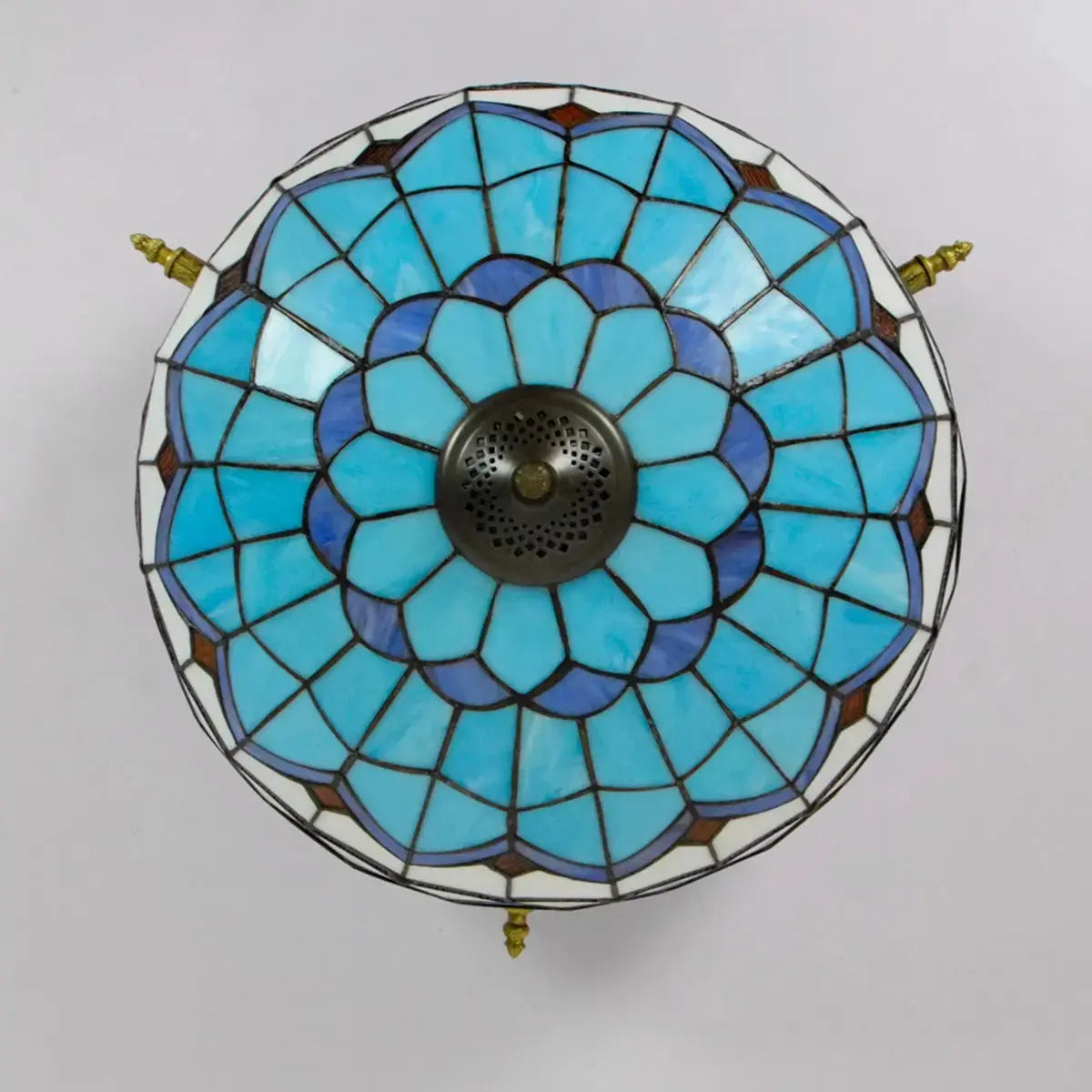 Dia55cm Stained Glass Blue Lampshade Large Tiffany Ceiling Light Classical Tiffany Lamp