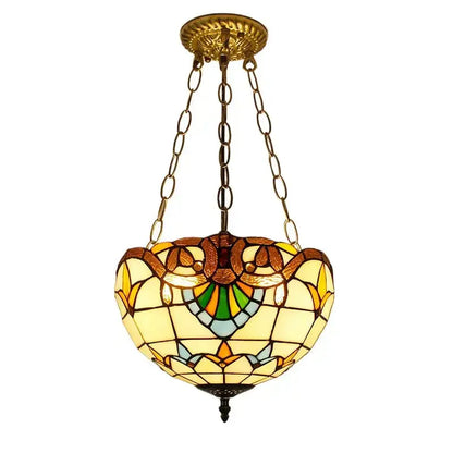 12inch Stained Glass Baroque Chandelier Tiffany Style Hanging Light Classical Tiffany Lamp