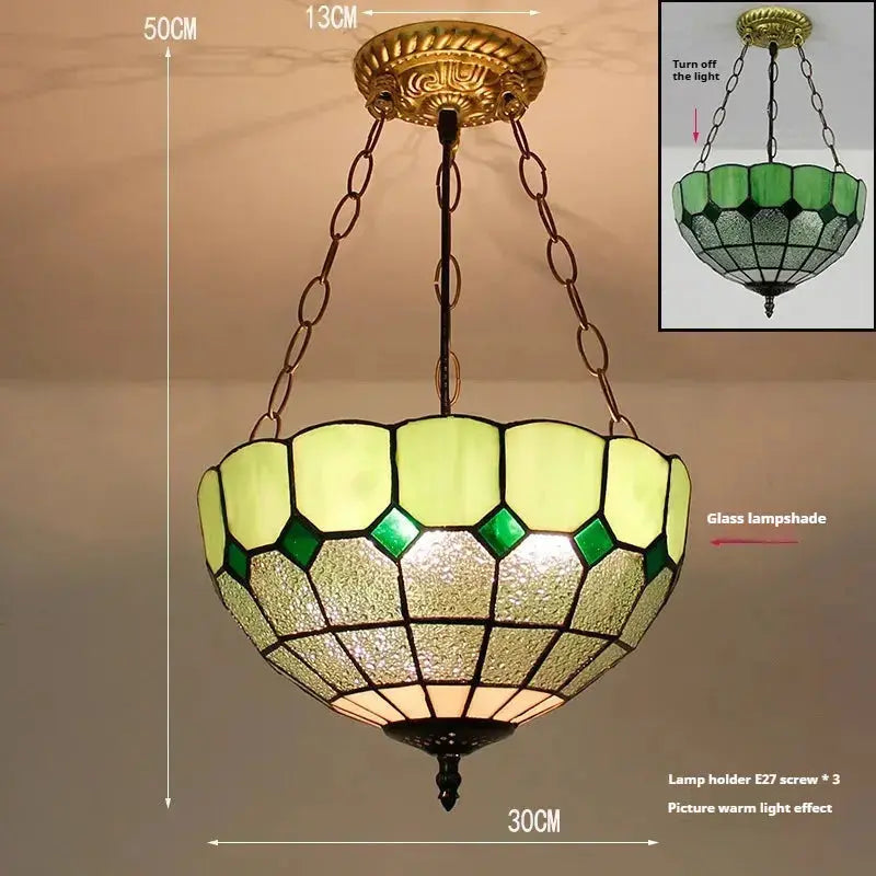 12inch Green Anti-chandelier Tiffany Style Hanging Light Classical Tiffany Lamp