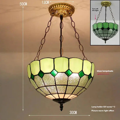 12inch Green Anti-chandelier Tiffany Style Hanging Light Classical Tiffany Lamp