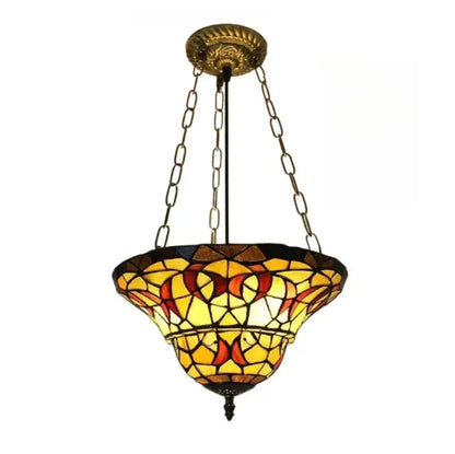 12inch Butterfly Anti-chandelier Semi Flush Mount Tiffany Style Hanging Light Classical Tiffany Lamp