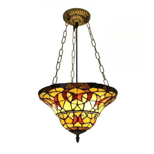 12inch Butterfly Anti-chandelier Semi Flush Mount Tiffany Style Hanging Light Classical Tiffany Lamp