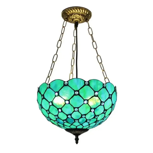 12inch Green Beads Tiffany Style Hanging Light Anti-chandelier Classical Tiffany Lamp