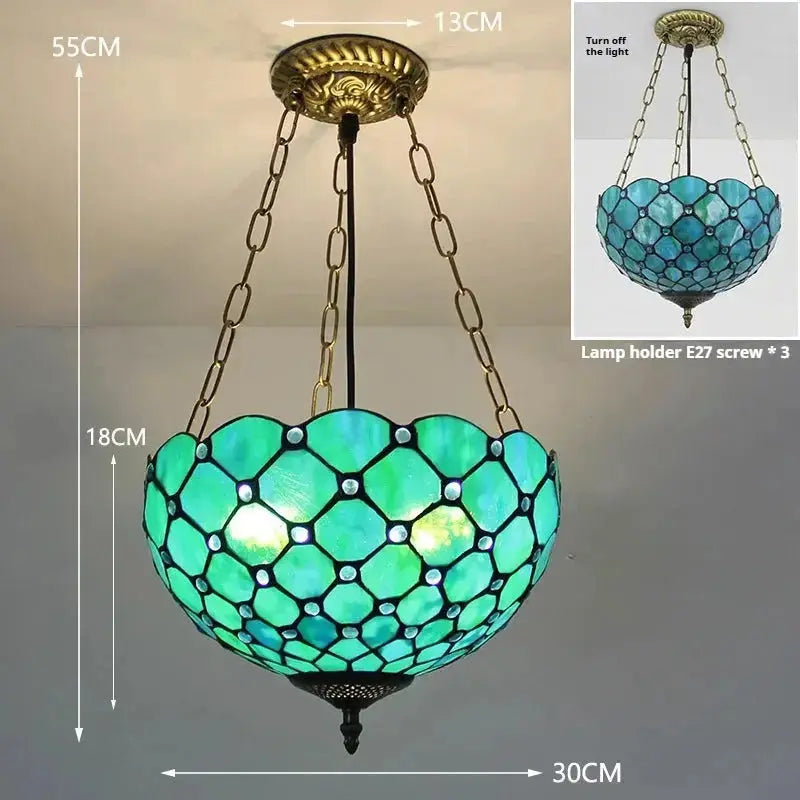12inch Green Beads Tiffany Style Hanging Light Anti-chandelier Classical Tiffany Lamp