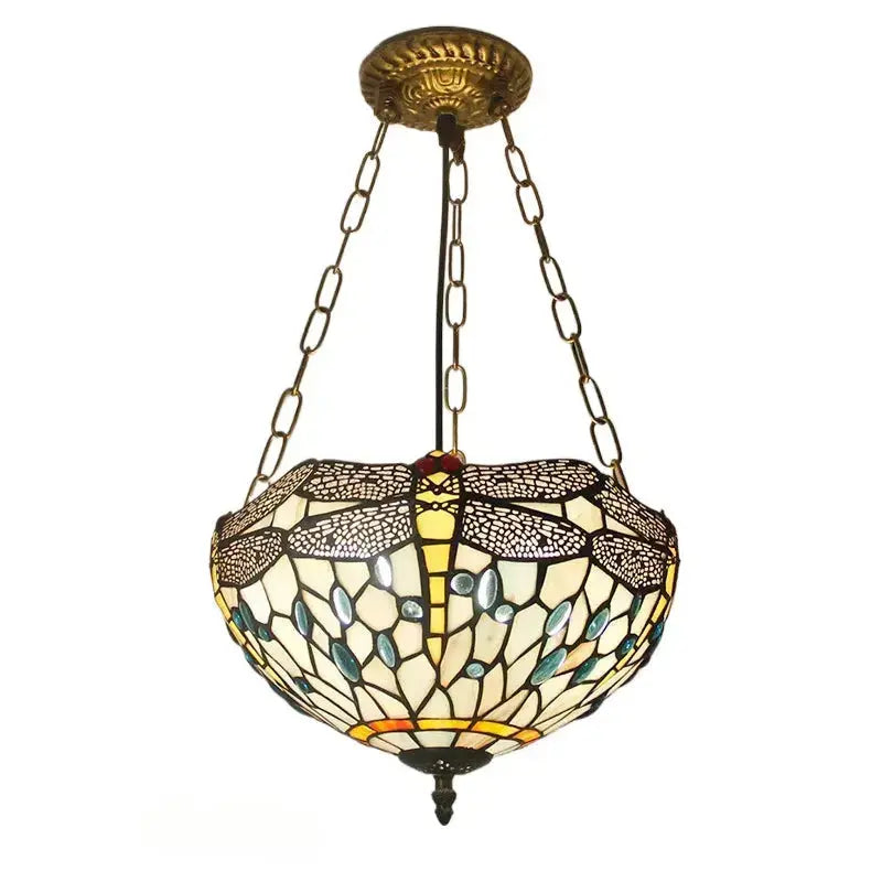 12inch Stained Glass Dragonfly Tiffany Style Hanging Light Classical Tiffany Lamp