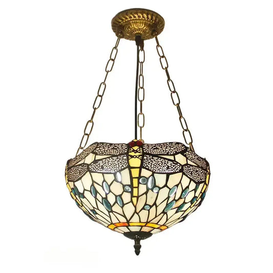 12inch Stained Glass Dragonfly Tiffany Style Hanging Light Classical Tiffany Lamp