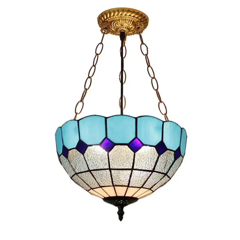 12inch Tiffany Style Hanging Light Ocean Blue Anti-chandelier Classical Tiffany Lamp