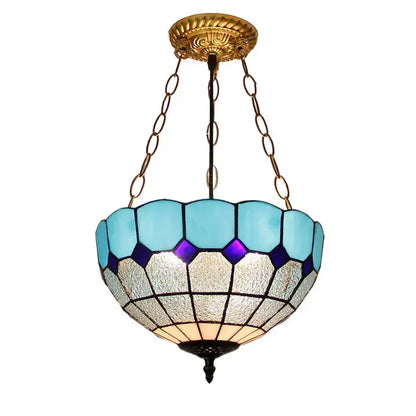 12inch Tiffany Style Hanging Light Ocean Blue Anti-chandelier Classical Tiffany Lamp