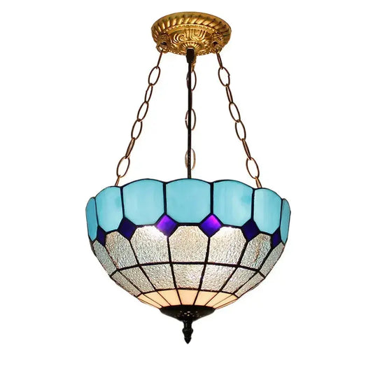12inch Tiffany Style Hanging Light Ocean Blue Anti-chandelier Classical Tiffany Lamp