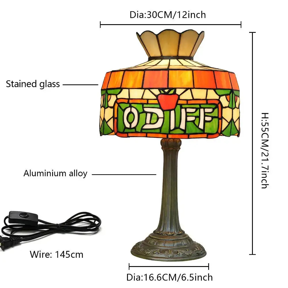 12inch Antique Stained Glass Table Lamp Vintage Tiffany Desk Light Classical Tiffany Lamp