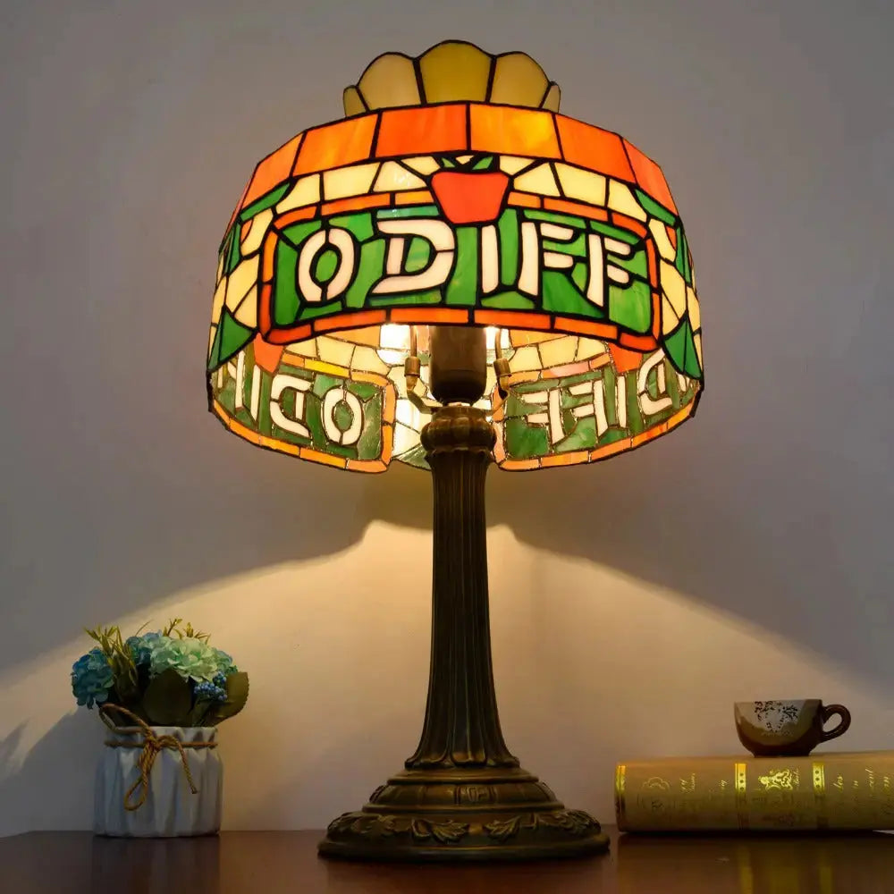 12inch Antique Stained Glass Table Lamp Vintage Tiffany Desk Light Classical Tiffany Lamp