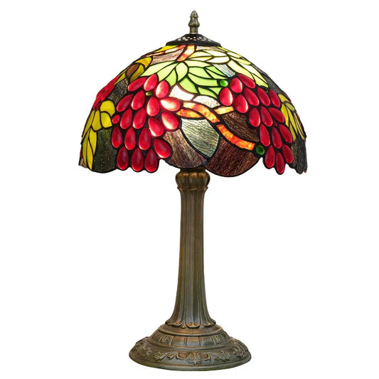12inch Stained Glass Table Lamp Vintage Tiffany Garden Grapes Desk Light Classical Tiffany Lamp