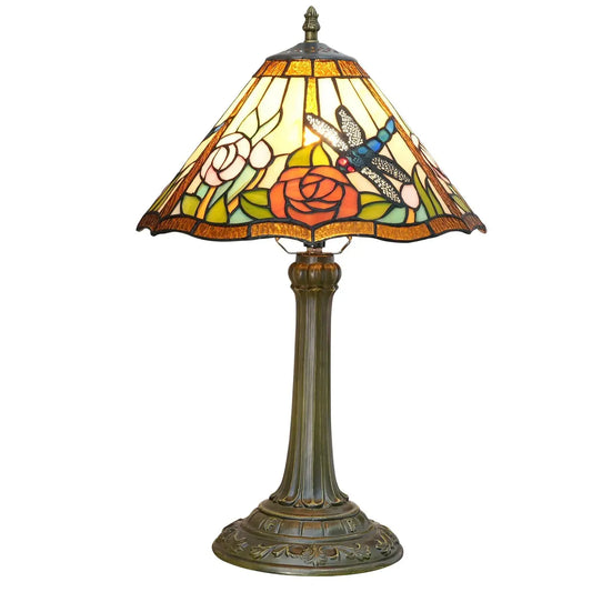 12inch Stained Glass Reading Lamp Dragonfly Lampshade Vintage Tiffany Desk Light Classical Tiffany Lamp