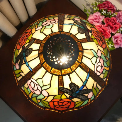 12inch Stained Glass Reading Lamp Dragonfly Lampshade Vintage Tiffany Desk Light Classical Tiffany Lamp