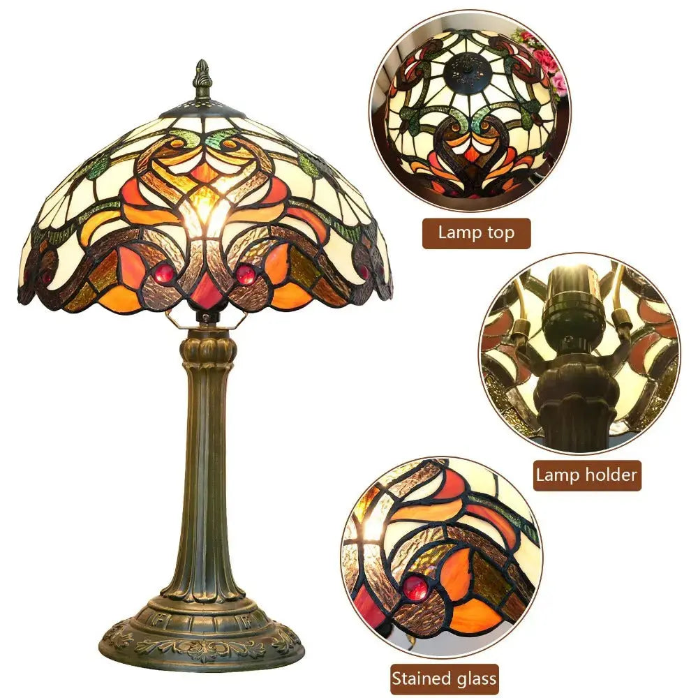 12inch Tiffany Style Stained Glass Table Lamp for Living Room Classical Tiffany Lamp