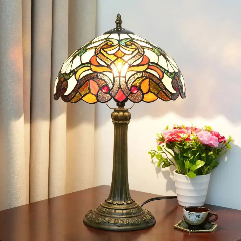 12inch Tiffany Style Stained Glass Table Lamp for Living Room Classical Tiffany Lamp