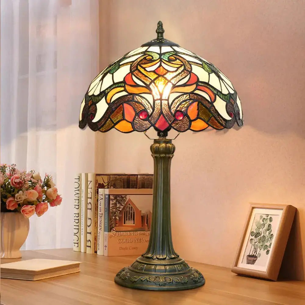 12inch Tiffany Style Stained Glass Table Lamp for Living Room Classical Tiffany Lamp