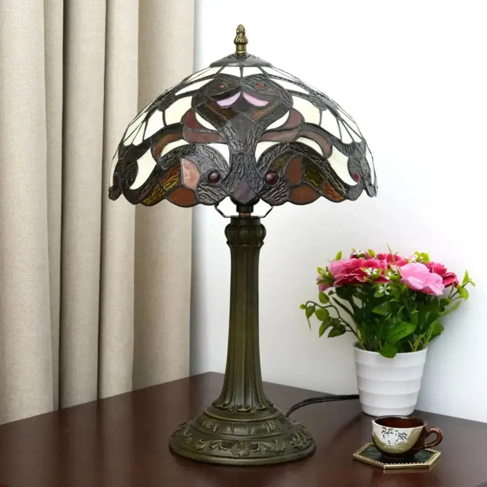 12inch Tiffany Style Stained Glass Table Lamp for Living Room Classical Tiffany Lamp