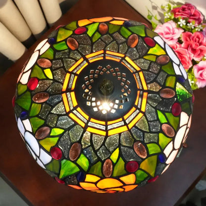 12inch Tiffany Bedside Lamps Stained Glass Rose Antique Desk Light Classical Tiffany Lamp