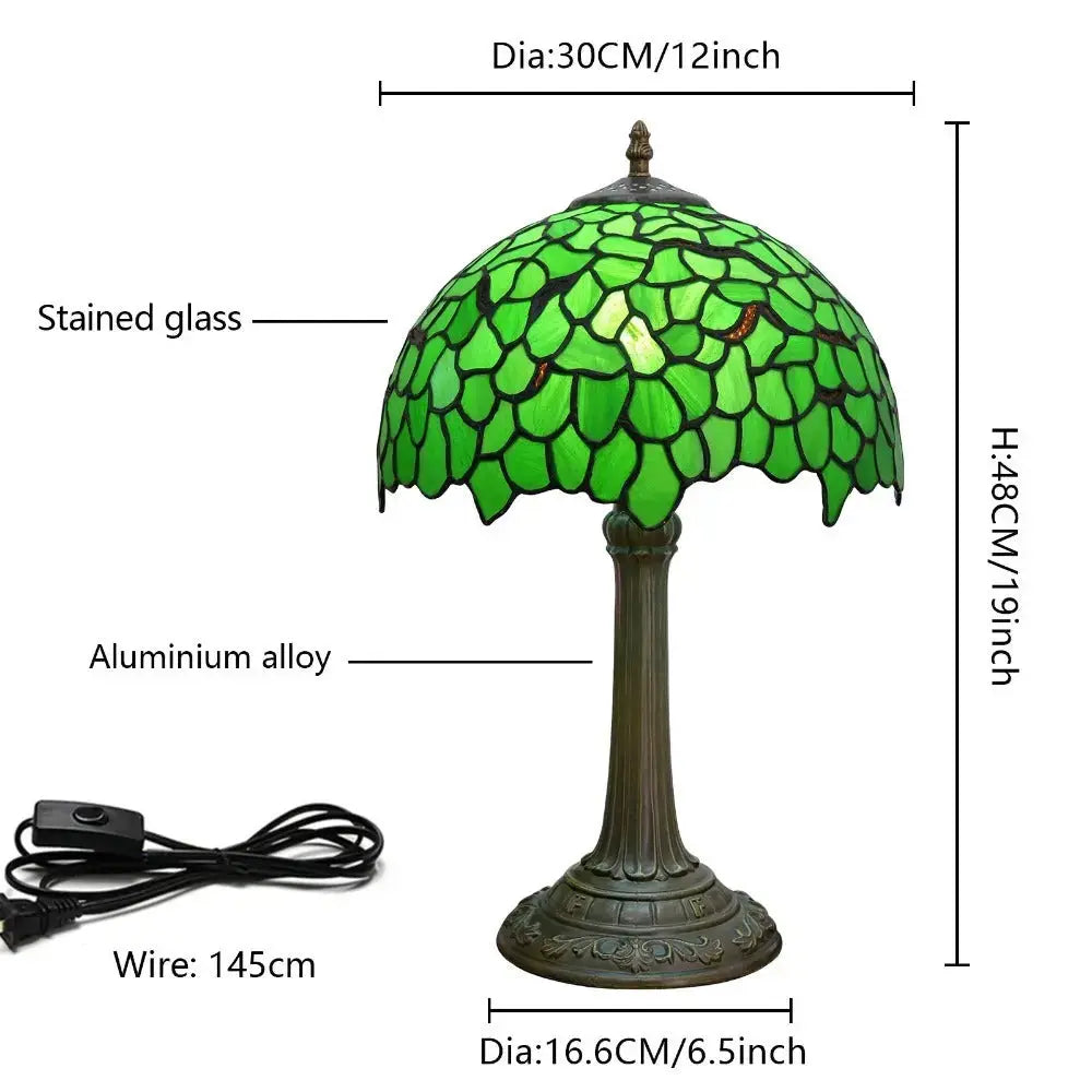 12inch Tiffany Table Lamps for Sale Stained Glass Green Leaves Lampshade Desk Lamp Classical Tiffany Lamp