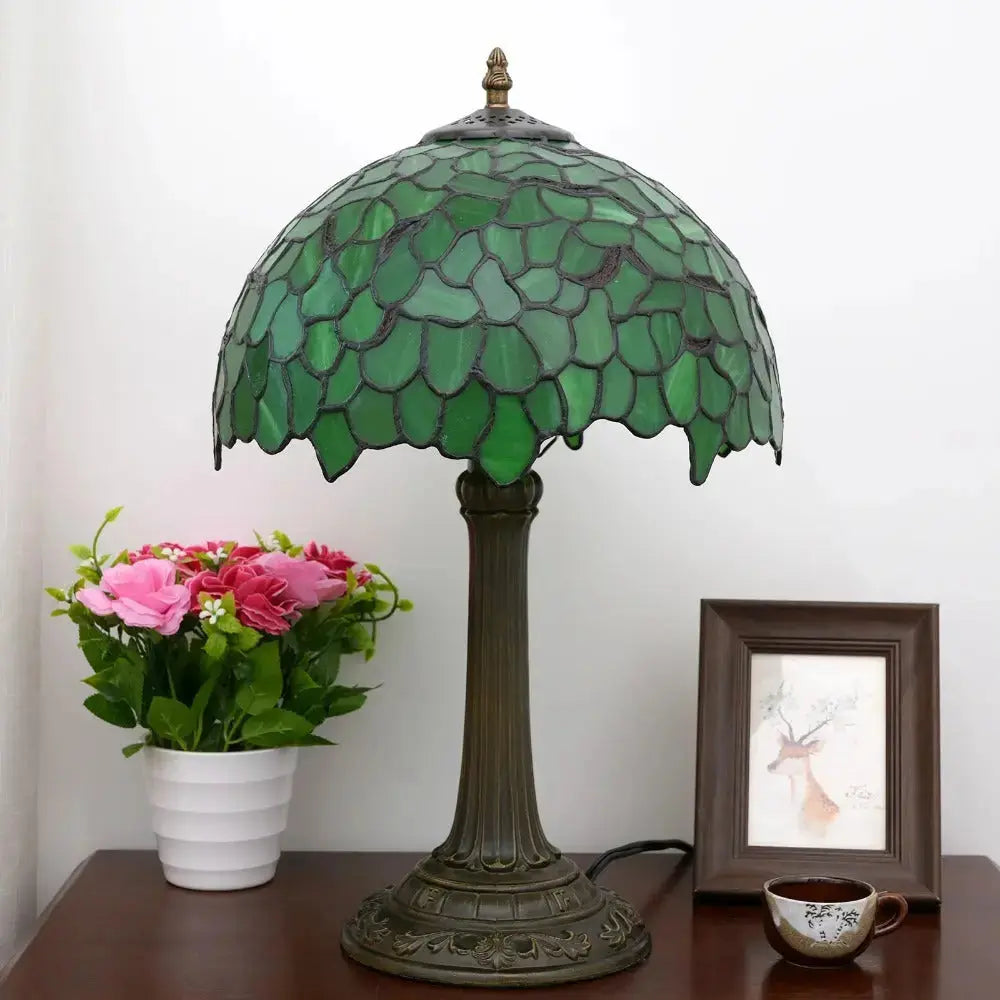 12inch Tiffany Table Lamps for Sale Stained Glass Green Leaves Lampshade Desk Lamp Classical Tiffany Lamp