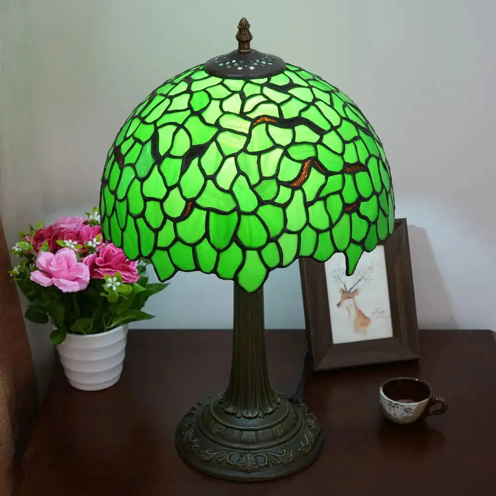 12inch Tiffany Table Lamps for Sale Stained Glass Green Leaves Lampshade Desk Lamp Classical Tiffany Lamp