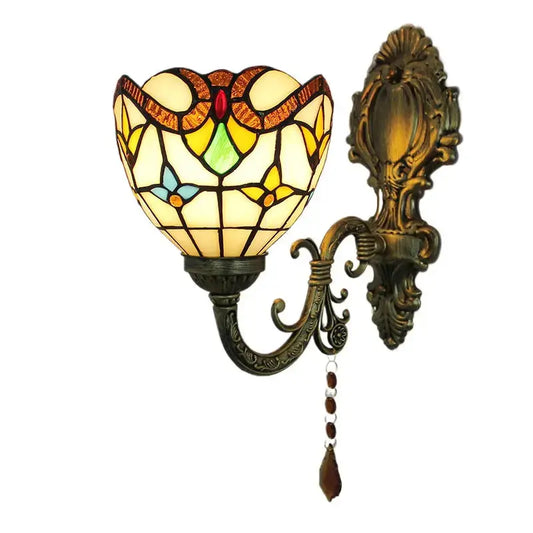 15cm Vintage Stained Glass Baroque Lampshade Wall Lamp Tiffany Sconce Light Classical Tiffany Lamp