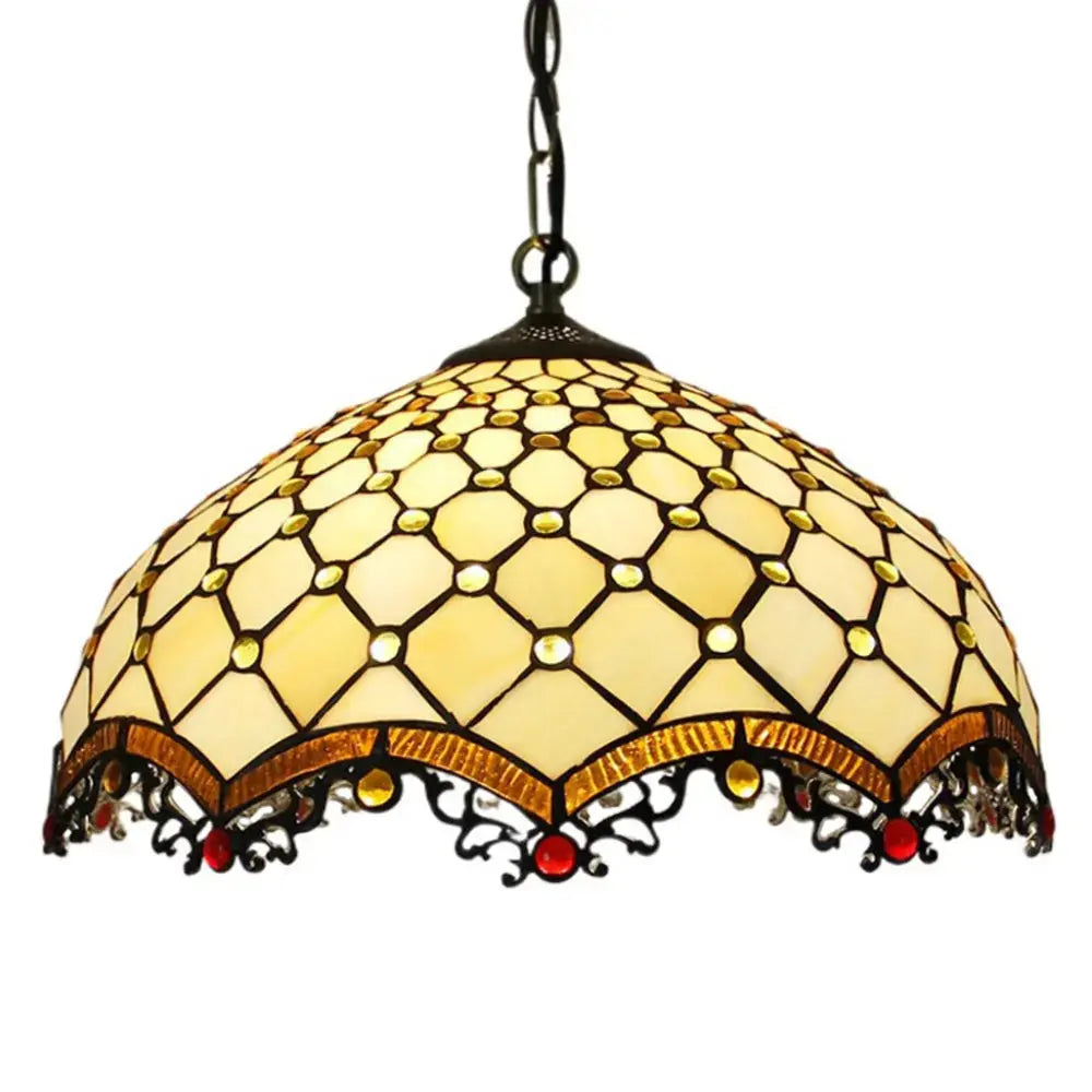 16inch 40cm Luxury Pearl Dragon Tail Tiffany Style Pendant Light Classical Tiffany Lamp