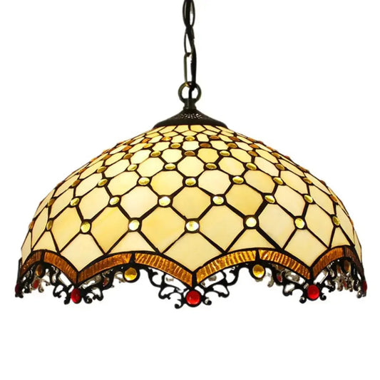16inch 40cm Luxury Pearl Dragon Tail Tiffany Style Pendant Light Classical Tiffany Lamp