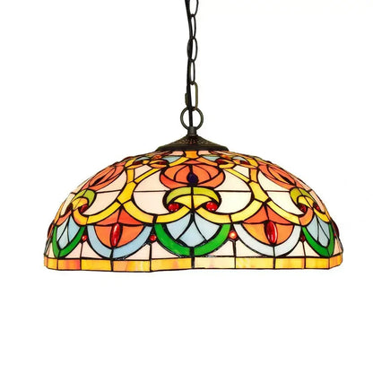 16inch Luxury Stained Glass Heart-shaped Beads Tiffany Style Pendant Light Classical Tiffany Lamp
