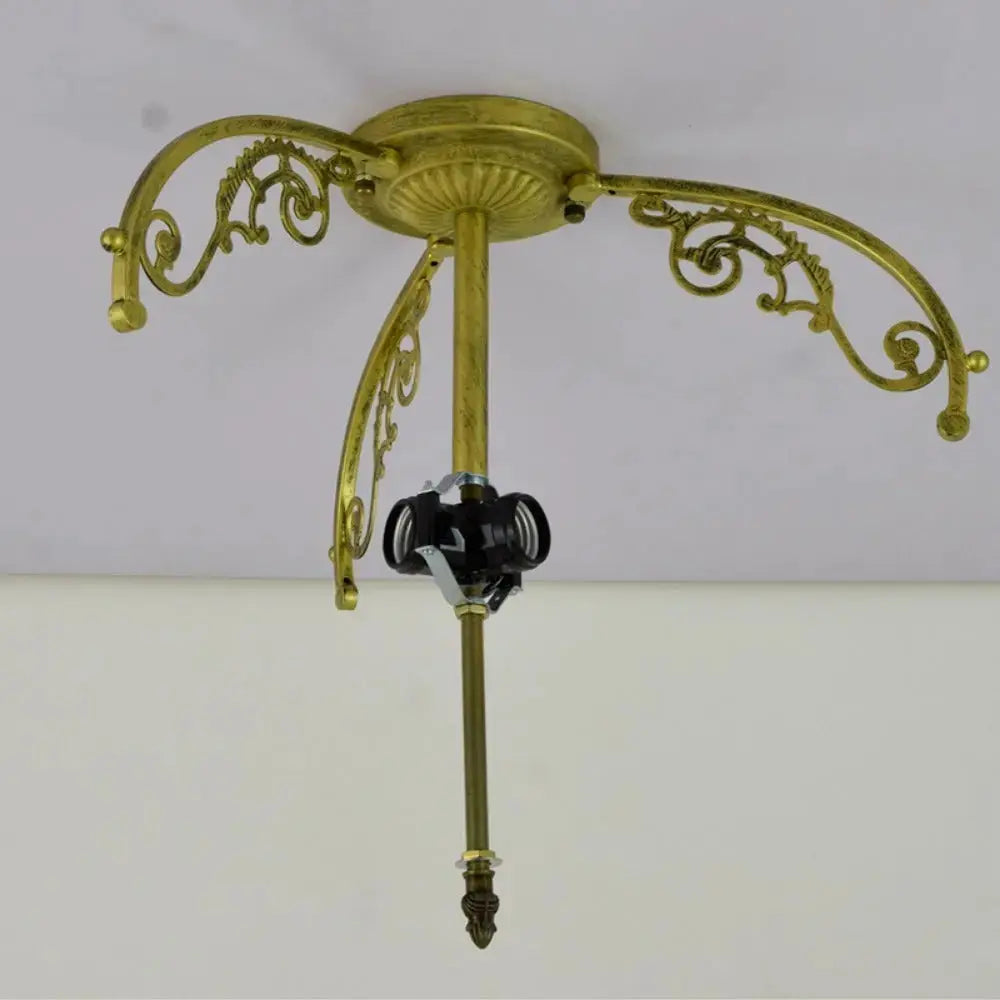 16inch Stained Glass Baroque Flower Lampshade Tiffany Ceiling Light Classical Tiffany Lamp