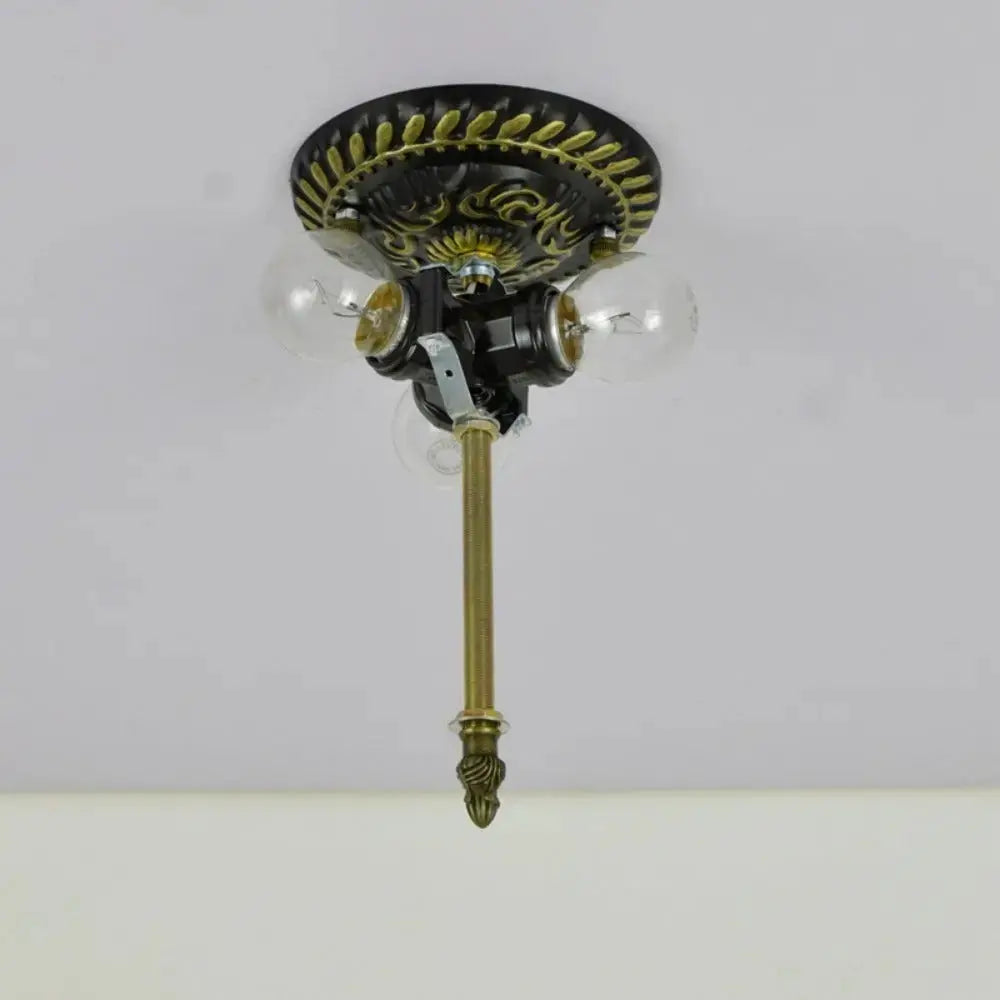 16inch Stained Glass Beige Beads Lampshade Tiffany Style Ceiling Light Classical Tiffany Lamp