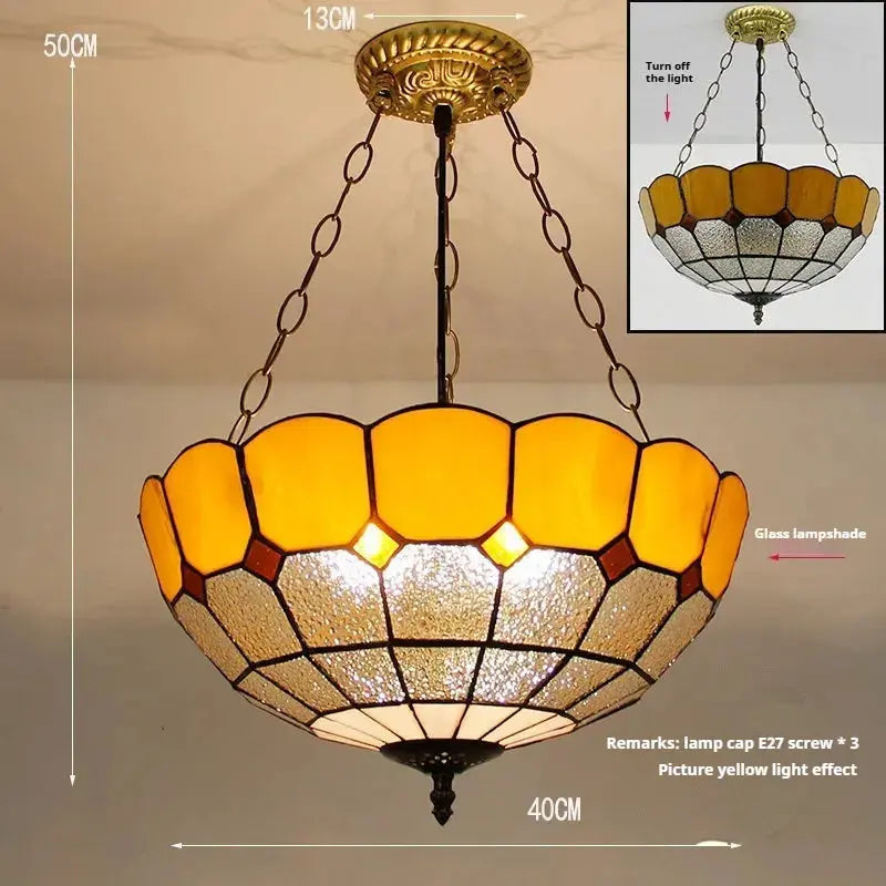 16inch Stained Glass Lampshade Tiffany Tiffany Chandelier Antique Pendant Light Classical Tiffany Lamp