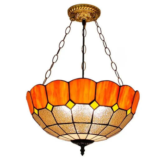16inch Stained Glass Anti-Chandelier Antique Tiffany Hanging Lights Pendant Lamp Classical Tiffany Lamp