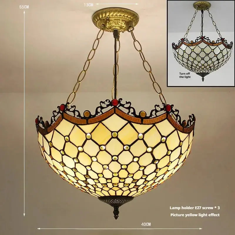 16inch Stained Glass Dragon Tail Tiffany Hanging Lamp Pendant Light Classical Tiffany Lamp