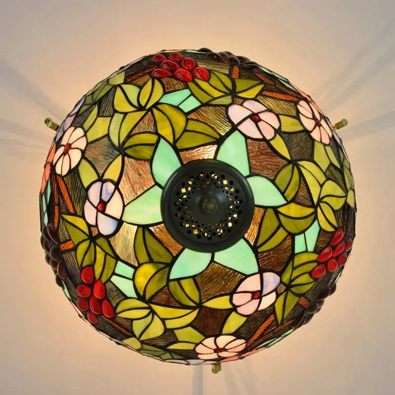 16inch Stained Glass Flower Lampshade Vintage Tiffany Ceiling Light Classical Tiffany Lamp