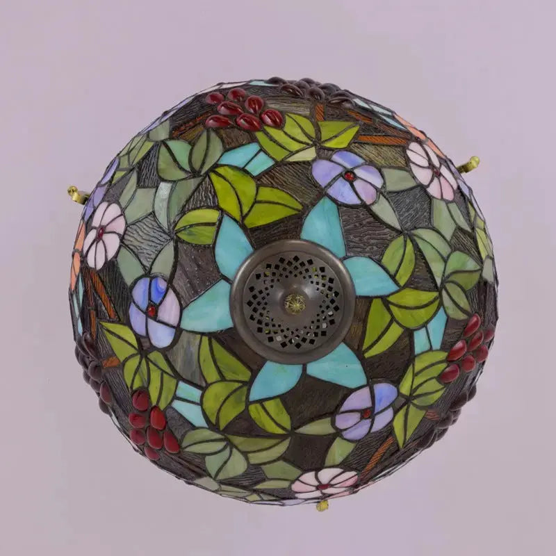 16inch Stained Glass Flower Lampshade Vintage Tiffany Ceiling Light Classical Tiffany Lamp