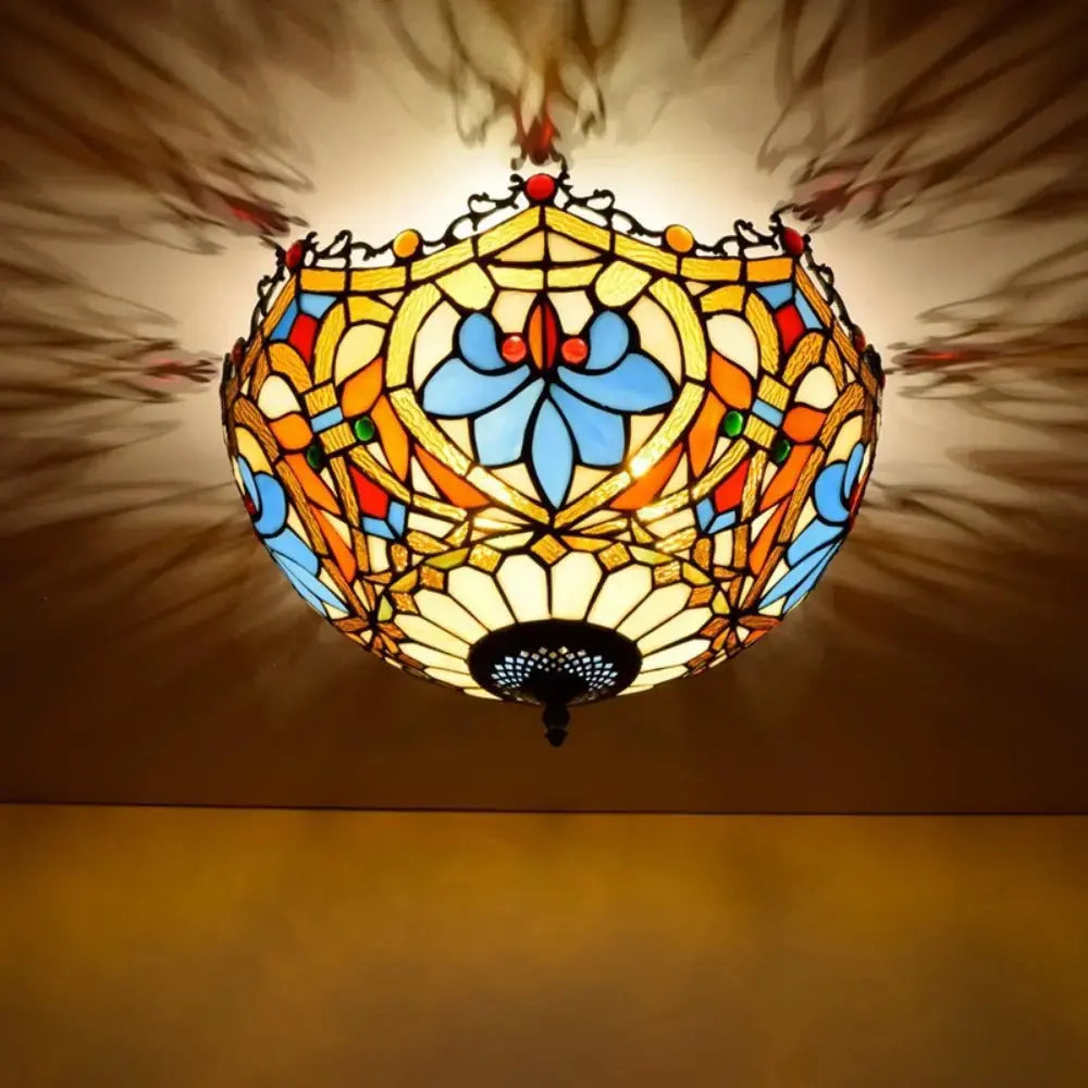 16inch Stained Glass Beads Lampshade Tiffany Ceiling Lamps Classical Tiffany Lamp