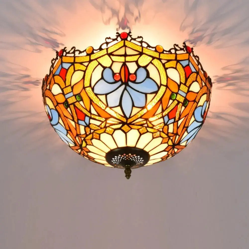 16inch Stained Glass Beads Lampshade Tiffany Ceiling Lamps Classical Tiffany Lamp