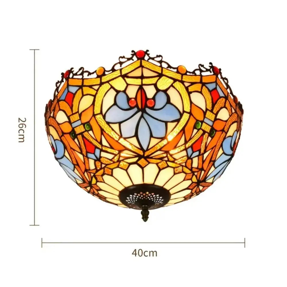 16inch Stained Glass Beads Lampshade Tiffany Ceiling Lamps Classical Tiffany Lamp