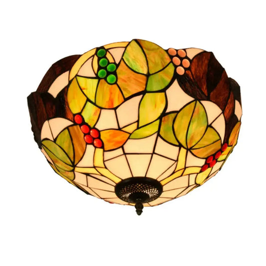 16inch Stained Glass Flower Lampshade Tiffany Style Ceiling Light Classical Tiffany Lamp